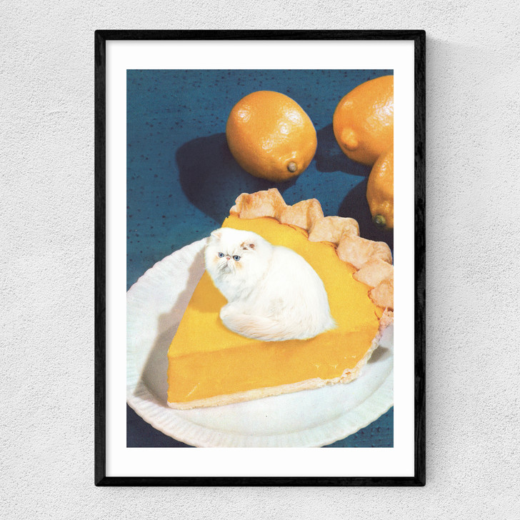 Lemon Meow Pie Narrow Black Frame