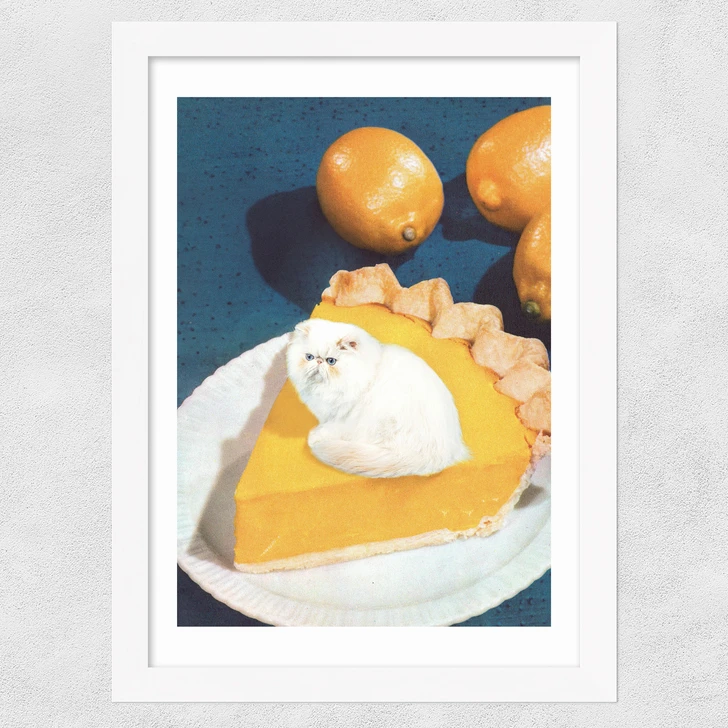 Lemon Meow Pie Wide White Frame