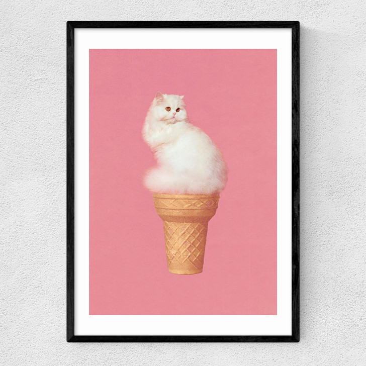 Cat Ice Cream Narrow Black Frame Cat Ice Cream Narrow Black Frame
