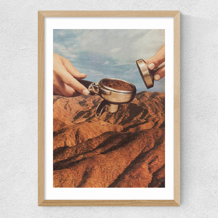 Barista Coffee County Medium Oak Frame