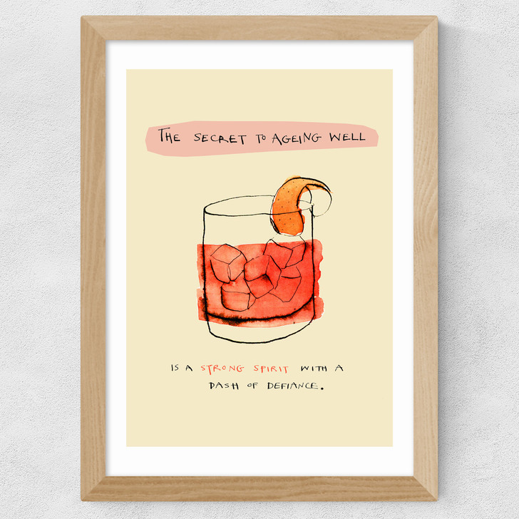 Ageing Well Drink Wide Oak Frame Ageing Well Drink Wide Oak Frame