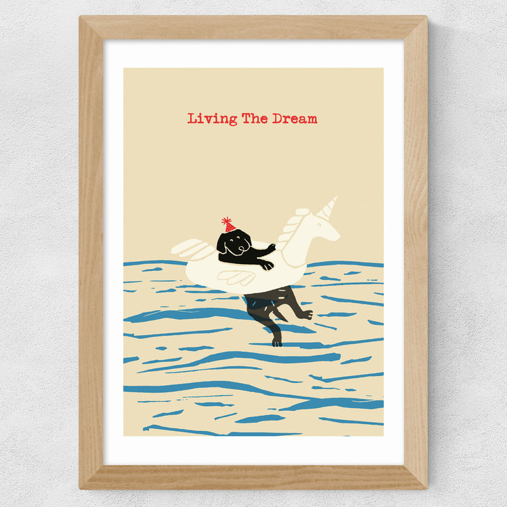 Living The Dream Wide Oak Frame