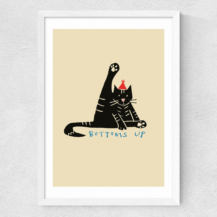 Bottoms Up Medium White Frame