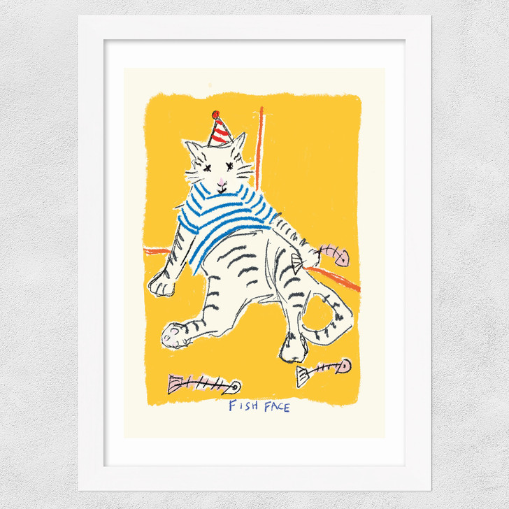 Fish Face Wide White Frame Fish Face Wide White Frame