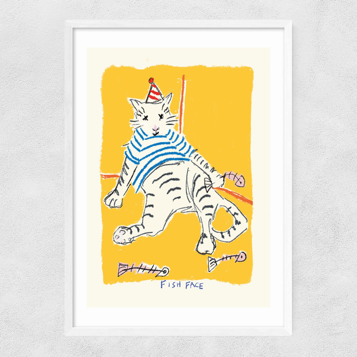 Fish Face Narrow White Frame