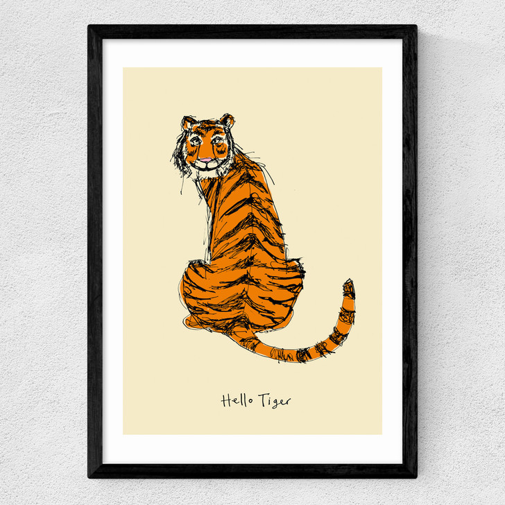 Hello Tiger by Poet and Painter Medium Black Frame Hello Tiger by Poet and Painter Medium Black Frame