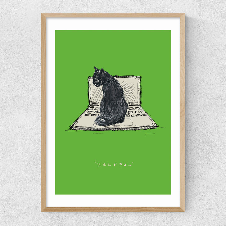 Helpful Cat Narrow Oak Frame