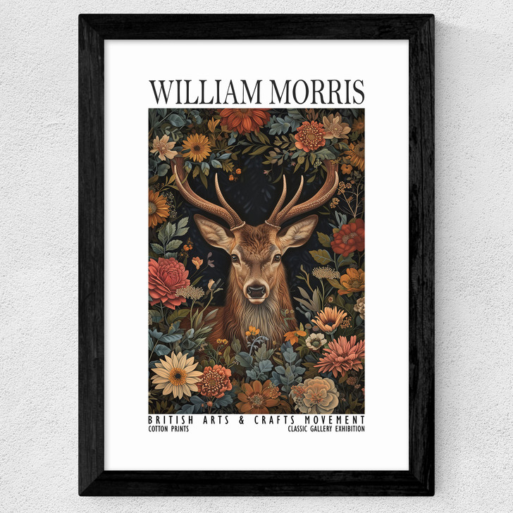 William Morris Stag Wide Black Frame William Morris Stag Wide Black Frame