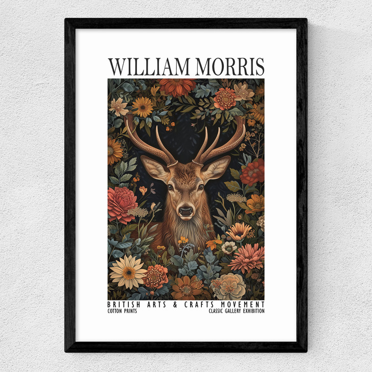 William Morris Stag Medium Black Frame