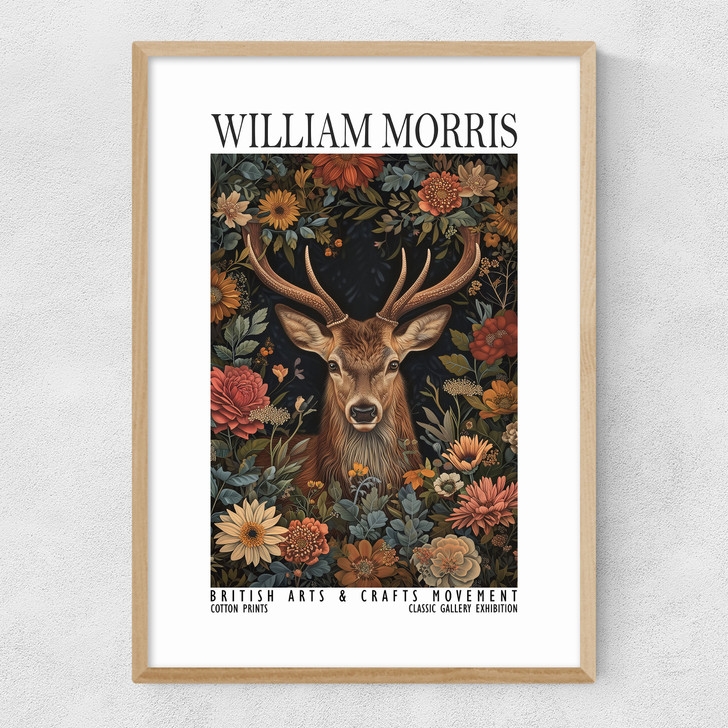 William Morris Stag Narrow Oak Frame