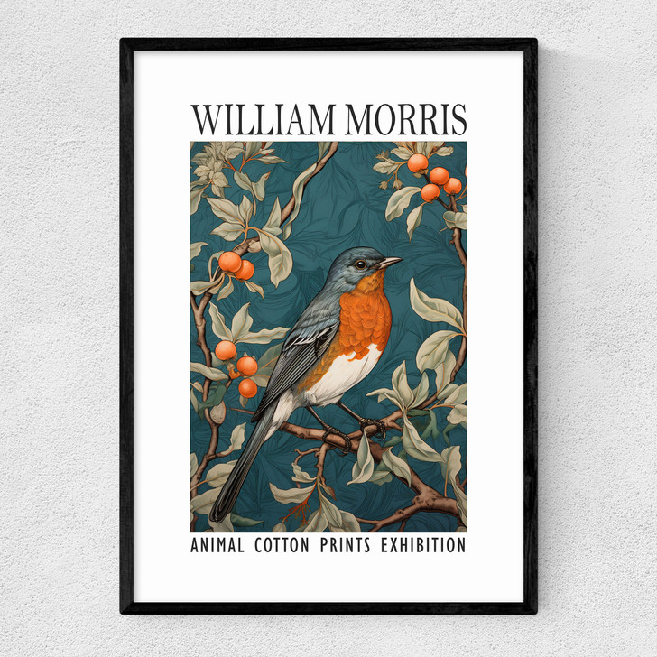 William Morris Robin Narrow Black Frame William Morris Robin Narrow Black Frame