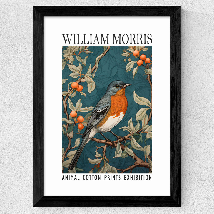 William Morris Robin Wide Black Frame William Morris Robin Wide Black Frame