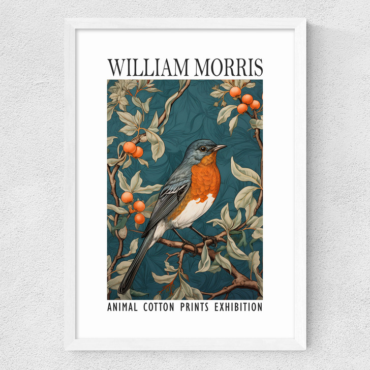 William Morris Robin Medium White Frame