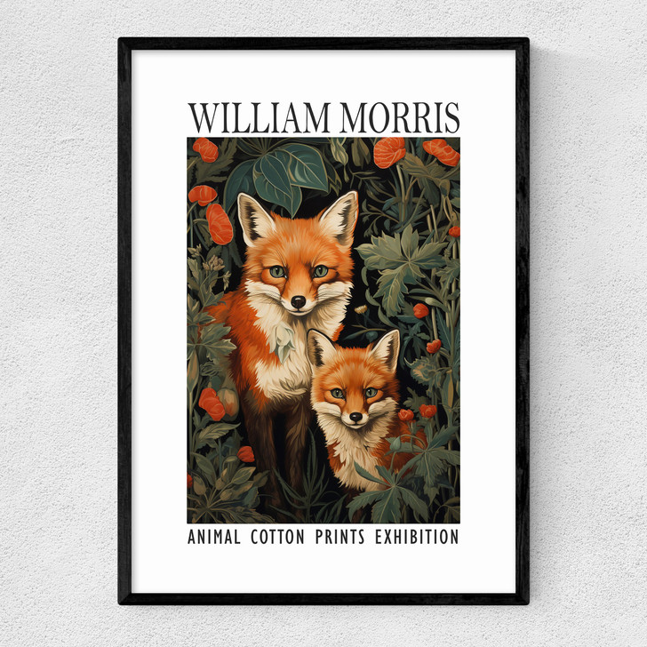 William Morris Fox Cubs Narrow Black Frame William Morris Fox Cubs Narrow Black Frame