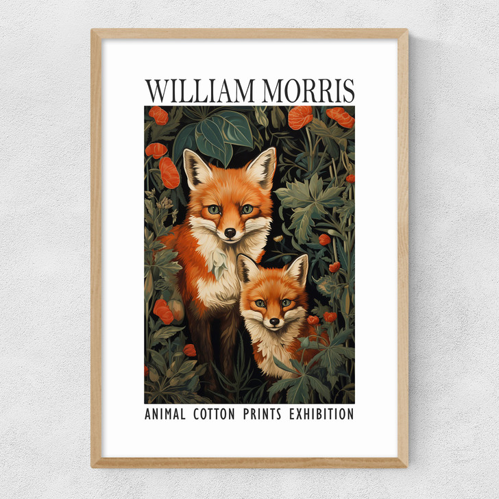 William Morris Fox Cubs Narrow Oak Frame William Morris Fox Cubs Narrow Oak Frame