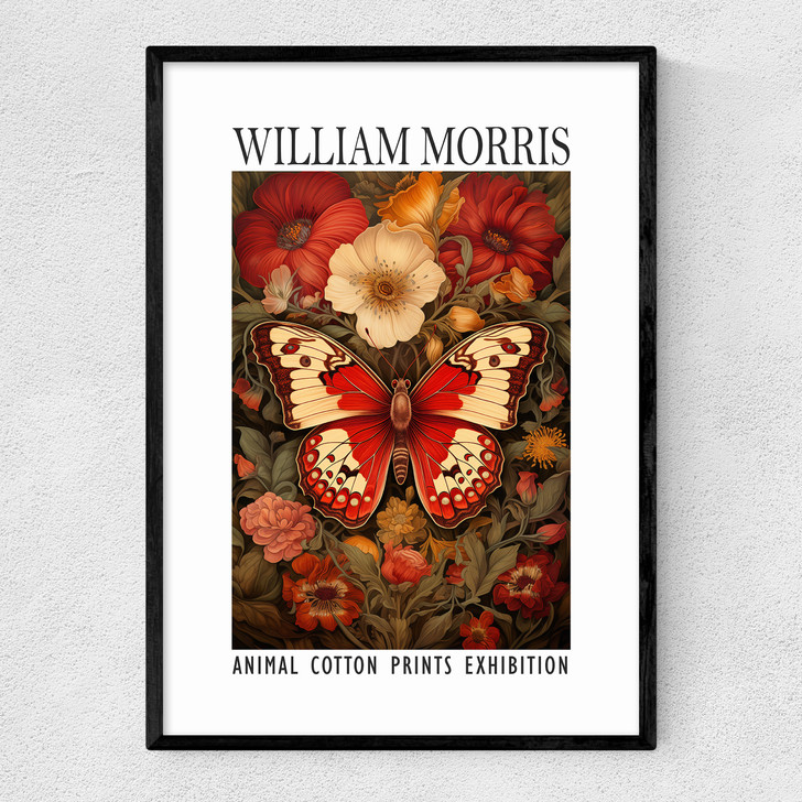 William Morris Butterfly Narrow Black Frame
