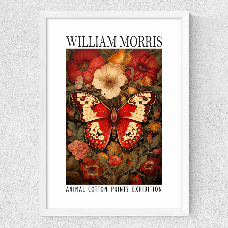 William Morris Butterfly Medium White Frame