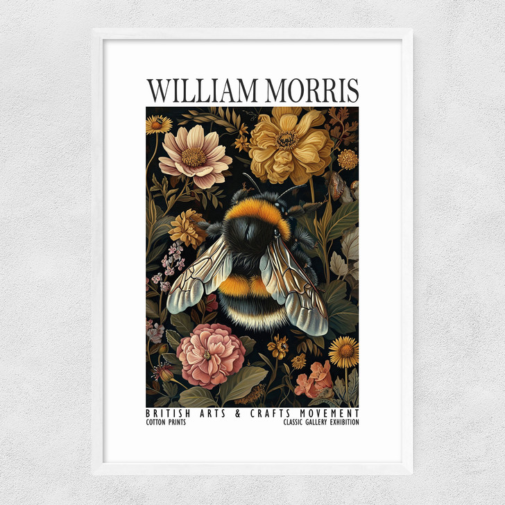 William Morris Bee Narrow White Frame
