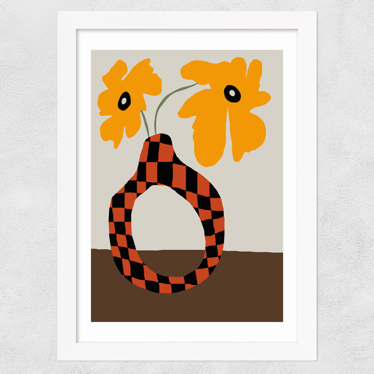 Modern Pottery and Flower Wide White Frame Modern Pottery and Flower Wide White Frame