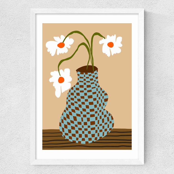 Party Floral Pottery Medium White Frame Party Floral Pottery Medium White Frame