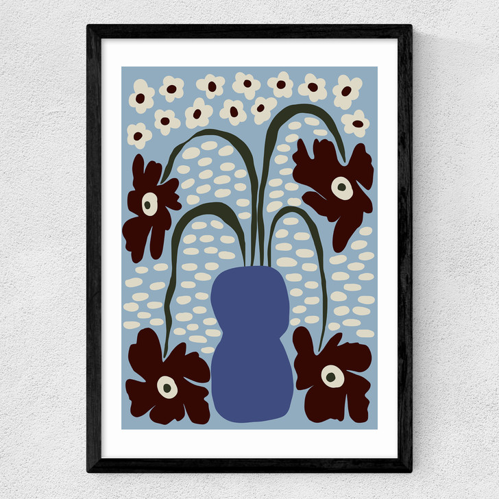 Dropping Matisse Flowers Medium Black Frame Dropping Matisse Flowers Medium Black Frame