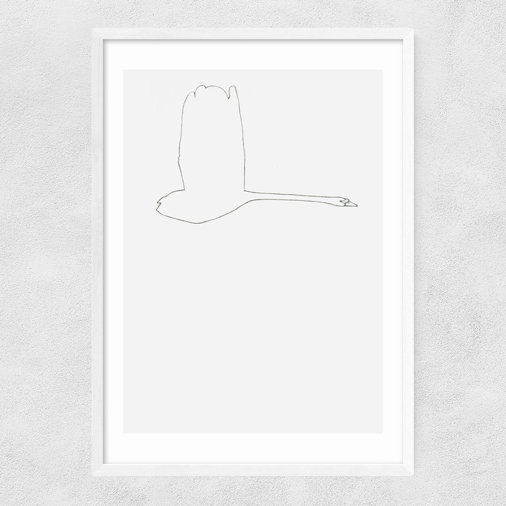 The Swan l Narrow White Frame The Swan l Narrow White Frame