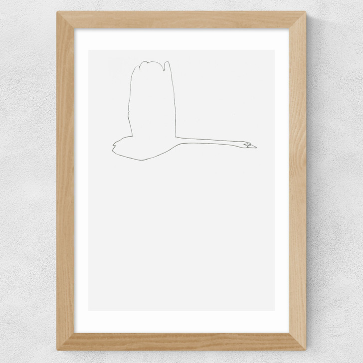 The Swan l Wide Oak Frame