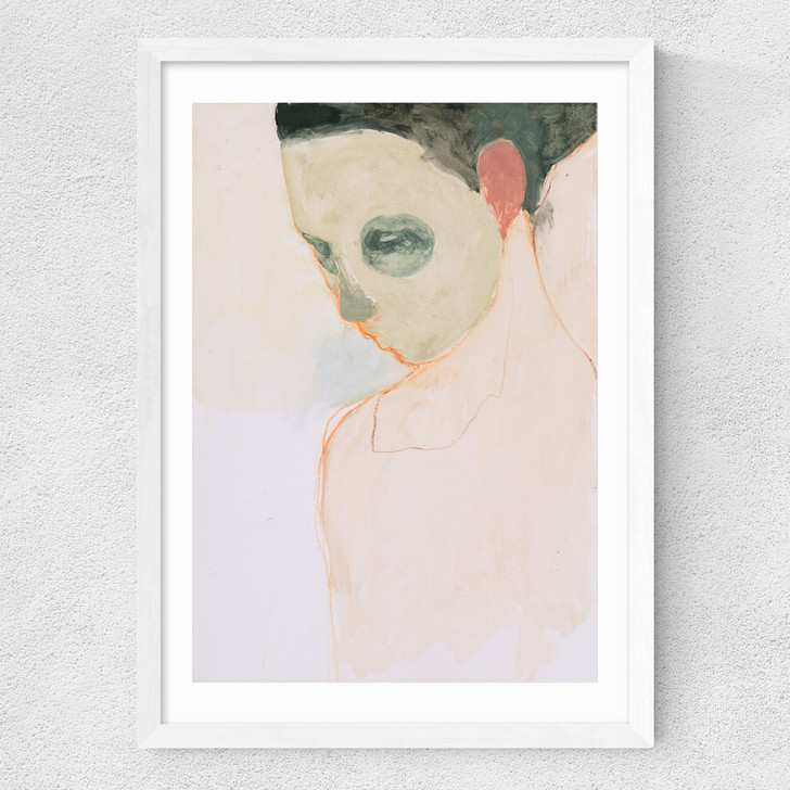 Nude Portrait Medium White Frame