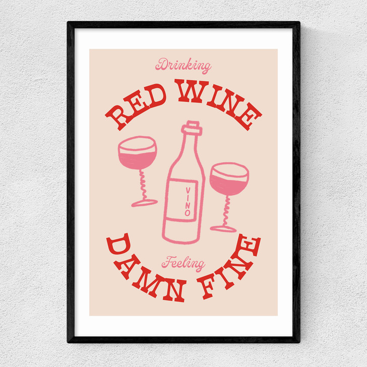 Red Wine Narrow Black Frame Red Wine Narrow Black Frame