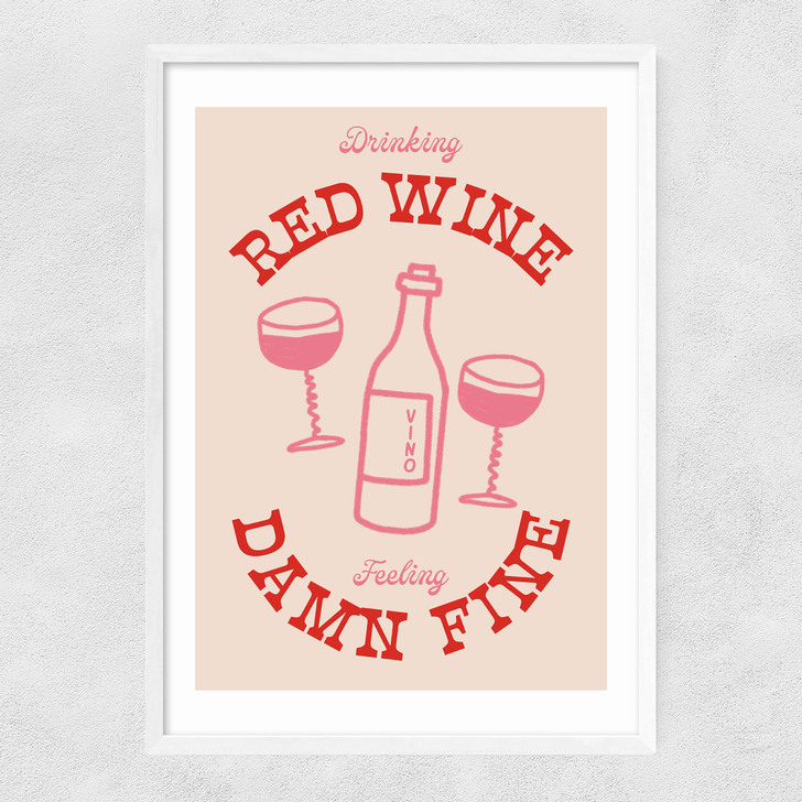 Red Wine Narrow White Frame Red Wine Narrow White Frame