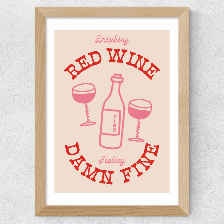Red Wine Wide Oak Frame