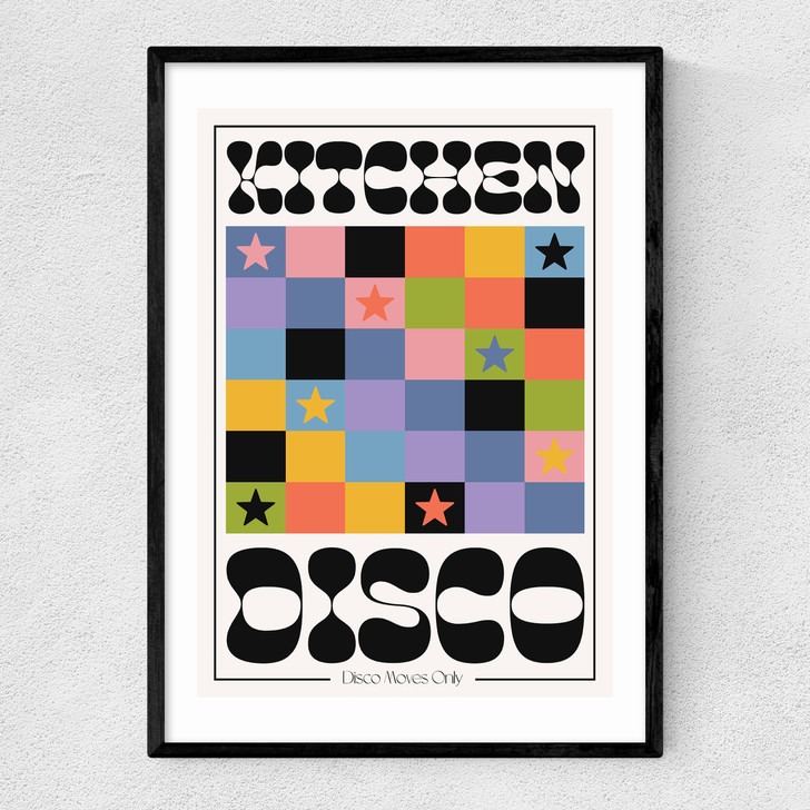 Kitchen Disco by HollieGraphik Narrow Black Frame Kitchen Disco by HollieGraphik Narrow Black Frame