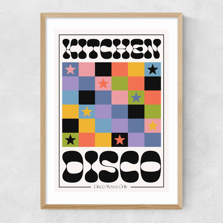 Kitchen Disco by HollieGraphik Narrow Oak Frame Kitchen Disco by HollieGraphik Narrow Oak Frame