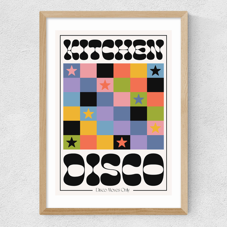 Kitchen Disco by HollieGraphik Medium Oak Frame Kitchen Disco by HollieGraphik Medium Oak Frame