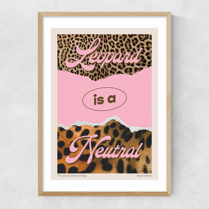 Leopard by HollieGraphik Narrow Oak Frame