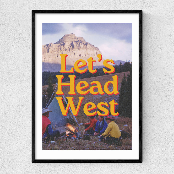 Let's Head West Narrow Black Frame Let's Head West Narrow Black Frame