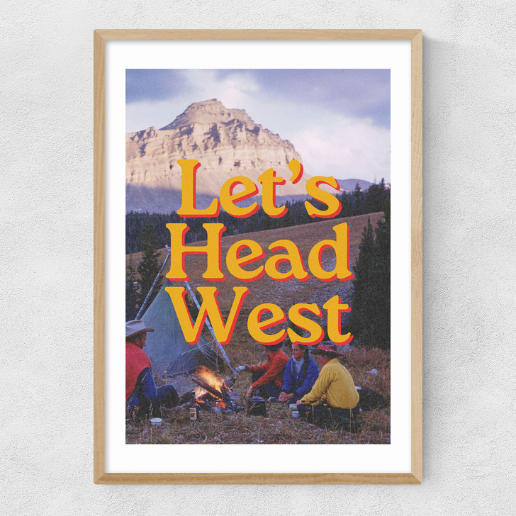 Let's Head West Narrow Oak Frame Let's Head West Narrow Oak Frame