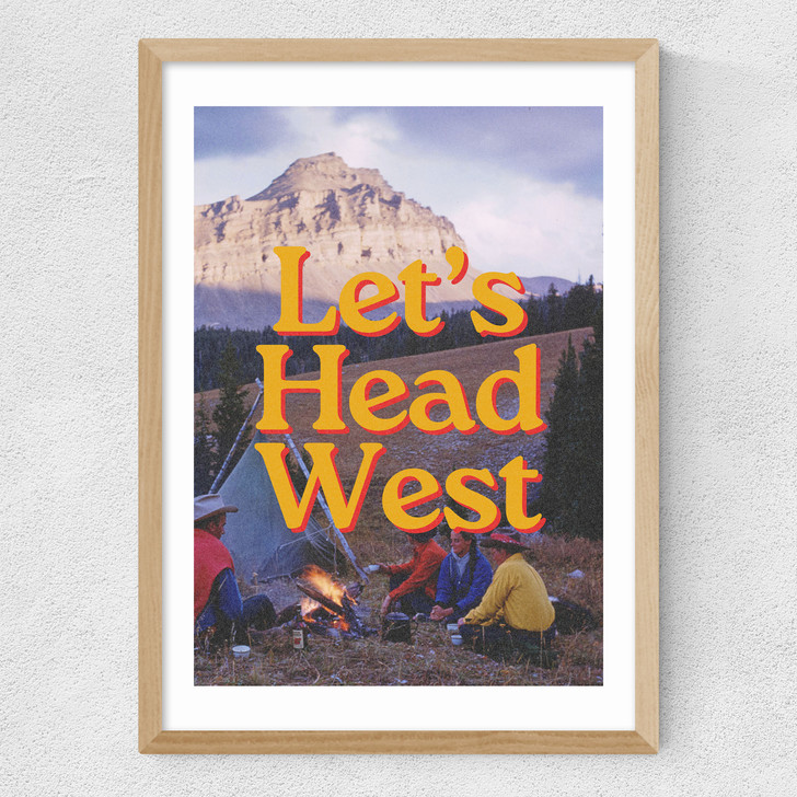 Let's Head West Medium Oak Frame Let's Head West Medium Oak Frame