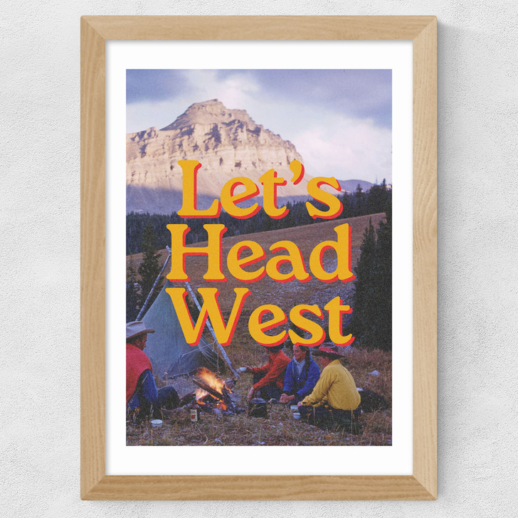Let's Head West Wide Oak Frame Let's Head West Wide Oak Frame