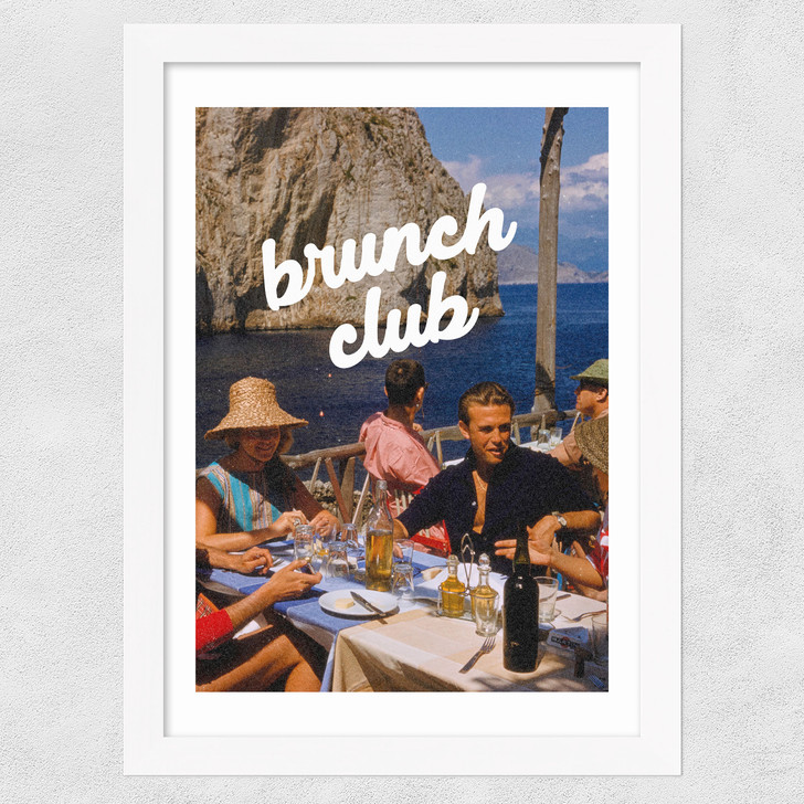 Brunch Club by GS Print Shoppe Wide White Frame Brunch Club by GS Print Shoppe Wide White Frame