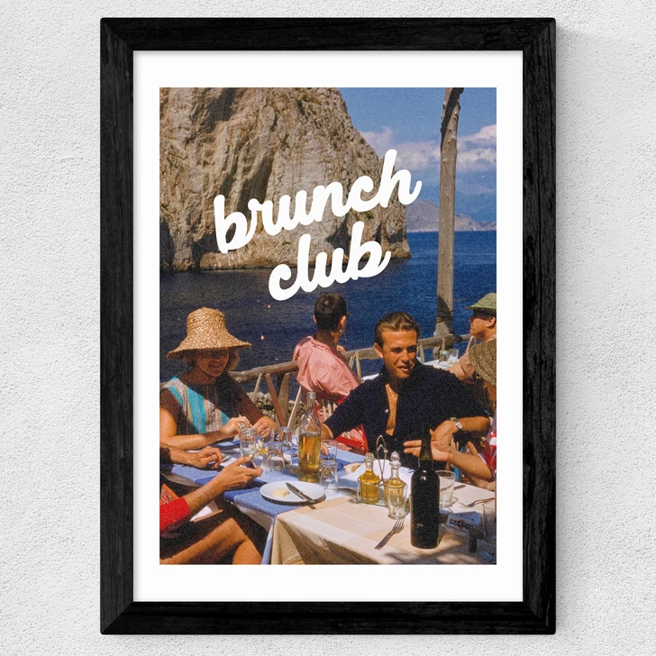 Brunch Club by GS Print Shoppe Wide Black Frame