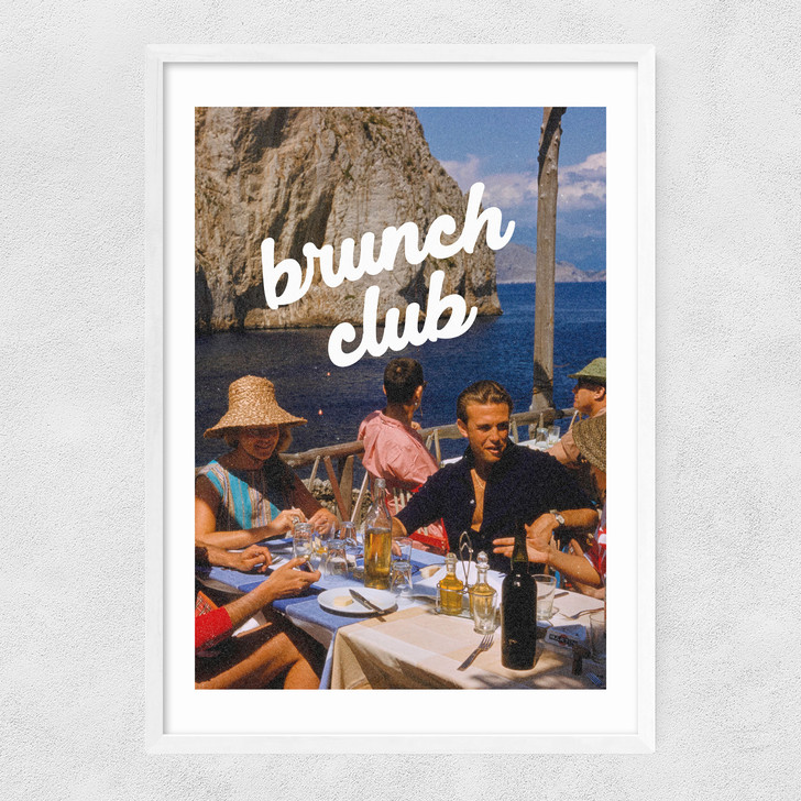 Brunch Club by GS Print Shoppe Narrow White Frame