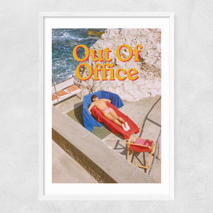 Out Of Office Narrow White Frame
