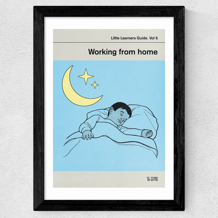 Working From Home Wide Black Frame