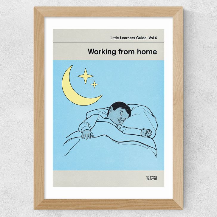 Working From Home Wide Oak Frame