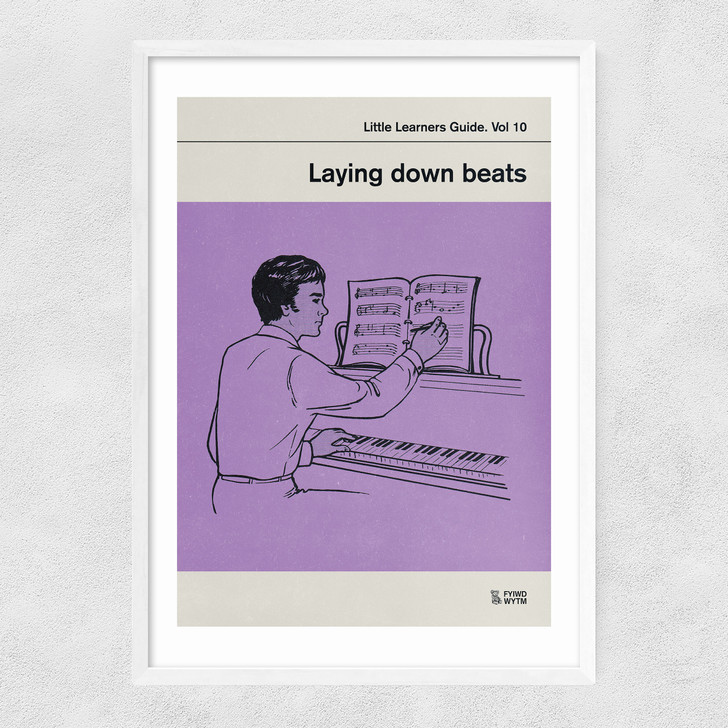Laying Down Beats Narrow White Frame