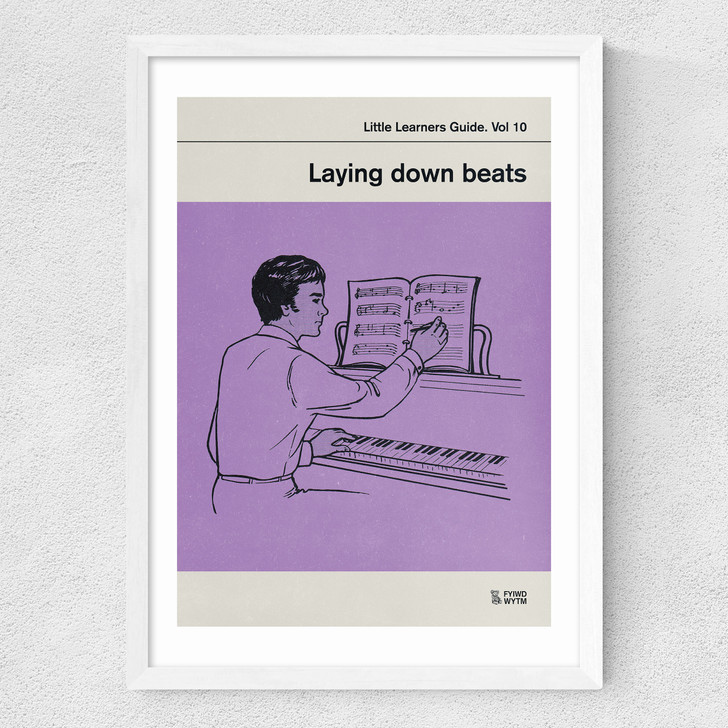 Laying Down Beats Medium White Frame