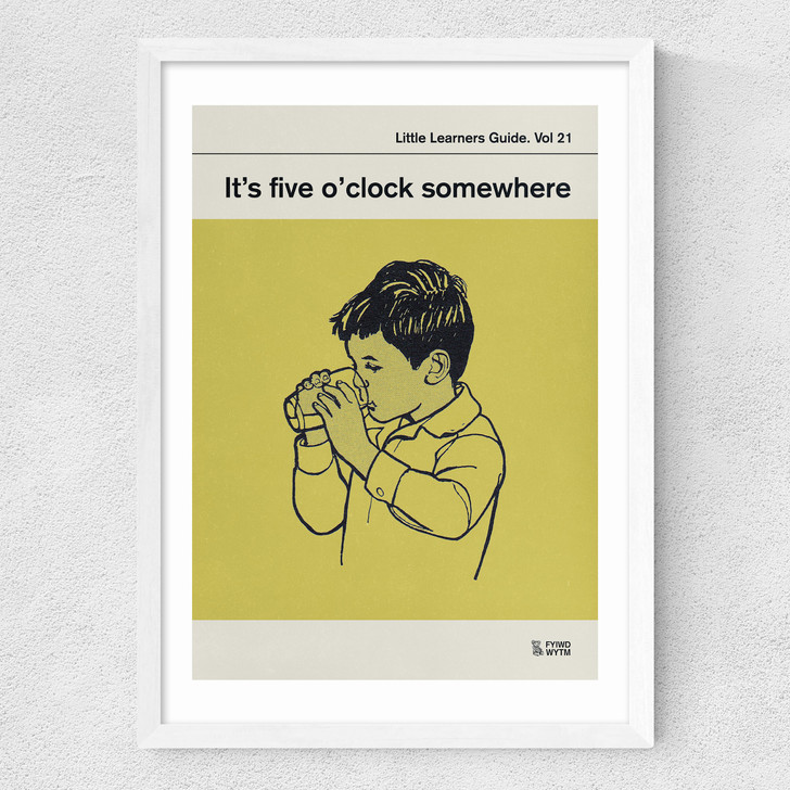 It's Five O'Clock Somewhere Medium White Frame