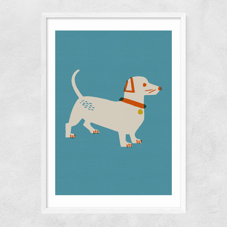 Sausage Dog by Christina Hagerfors Narrow White Frame Sausage Dog by Christina Hagerfors Narrow White Frame