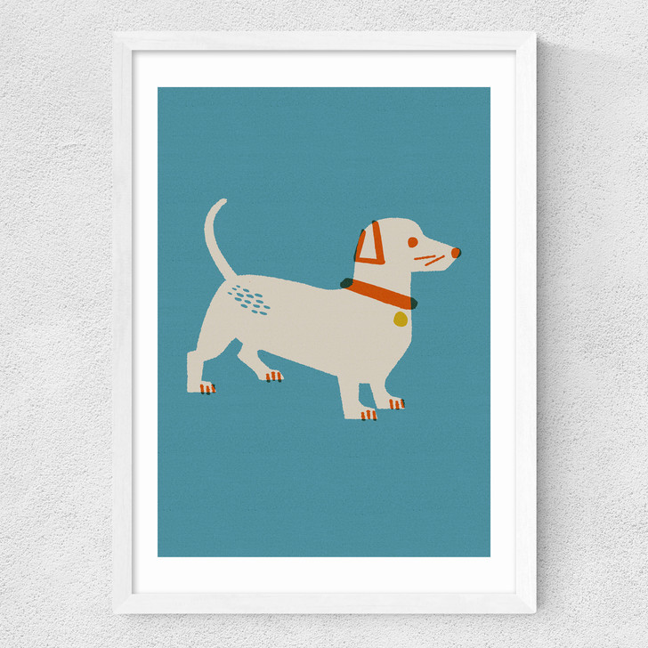 Sausage Dog by Christina Hagerfors Medium White Frame Sausage Dog by Christina Hagerfors Medium White Frame